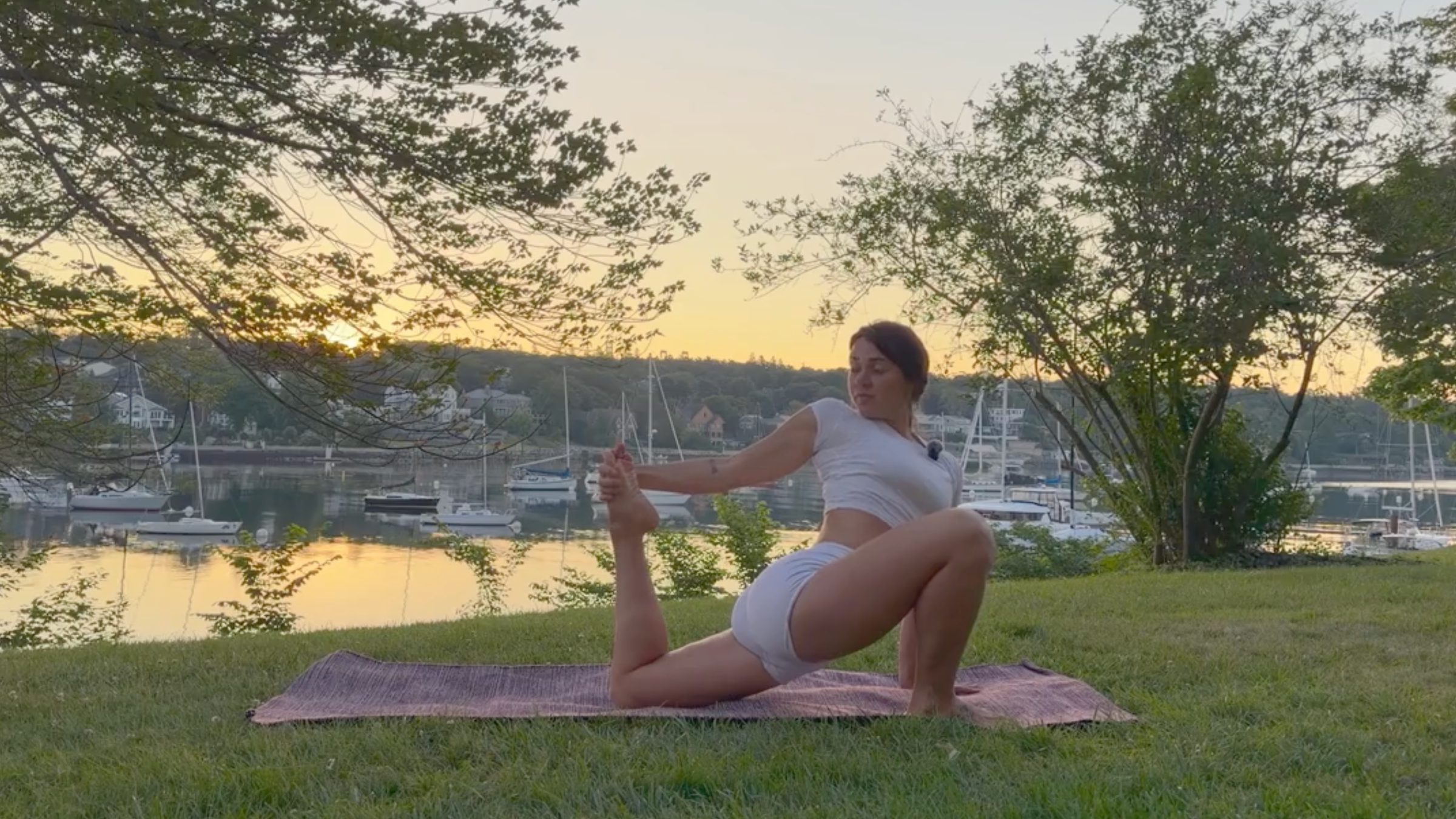 Teacher Emily Baltzer in Bound Low Lunge